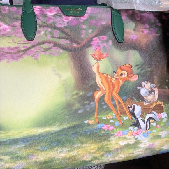 GORGEOUS😍Authentic KATE SPADE Coated leather/smooth leather BAMBI tote/wristlet - Picture 10 of 15